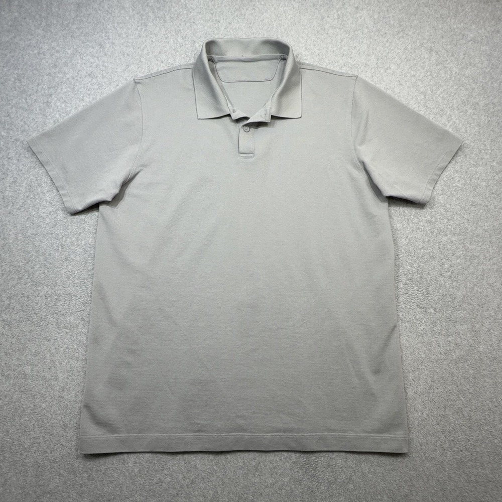 Lululemon Polo Shirt Mens Large Gray Solid Performance Golf Lightweight Stretch
